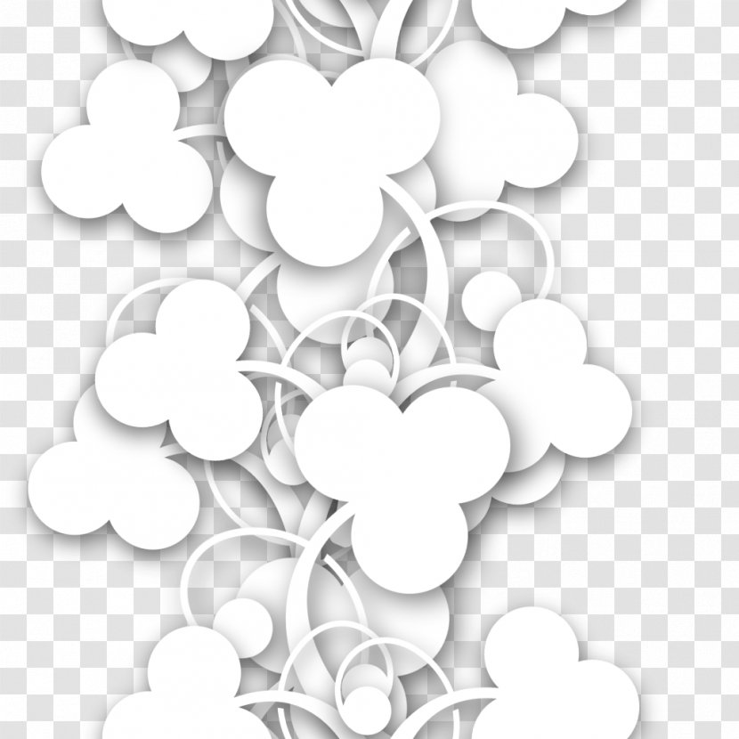 Monochrome Flower Floral Design - Leaf - U Transparent PNG