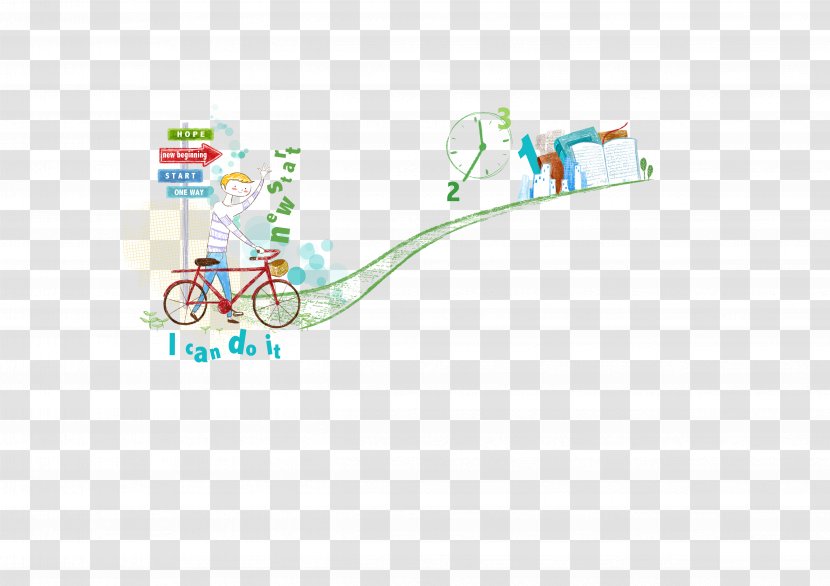 Cartoon Poster Estudante Illustration - Cycling Travel Transparent PNG