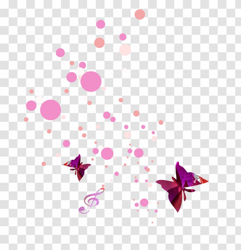Butterfly Magenta Purple Computer File - Flower - Dot Notes Transparent PNG