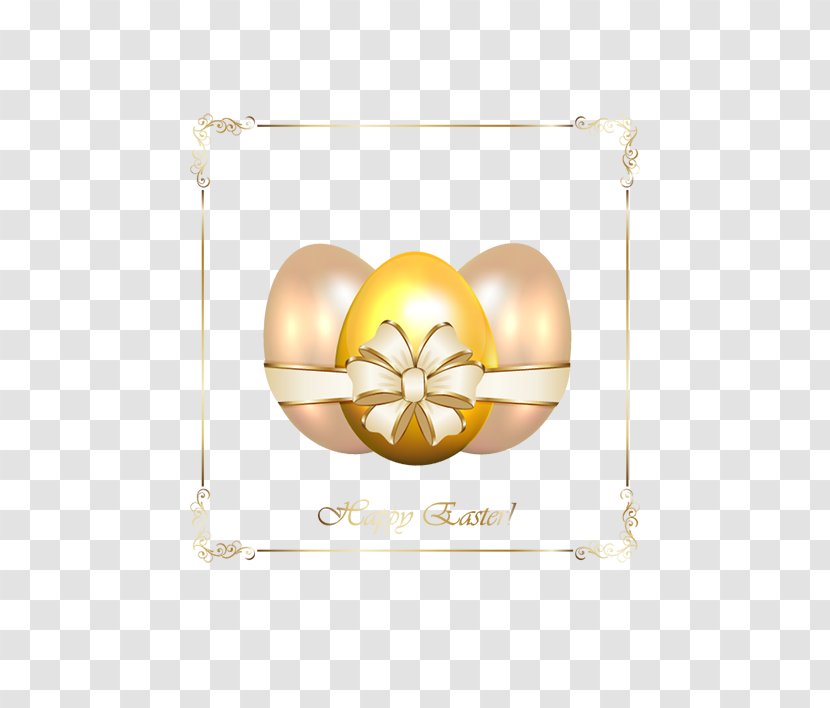 Yellow Font - Easter Egg Gold Bow Vector Material Transparent PNG