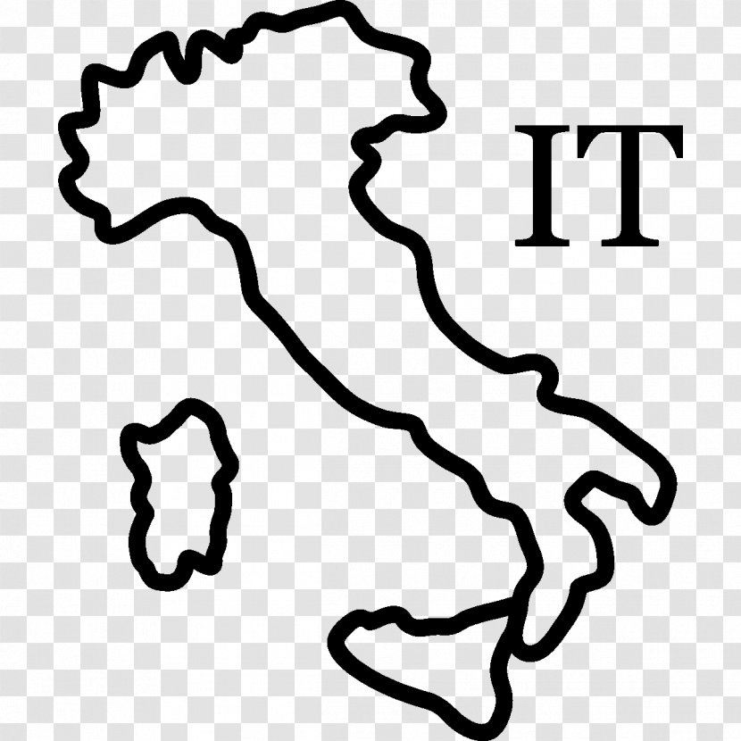 Italy Map - Text Transparent PNG