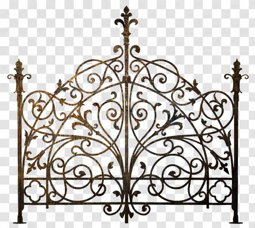 Wrought Iron Headboard Gate Bed - Door Transparent PNG