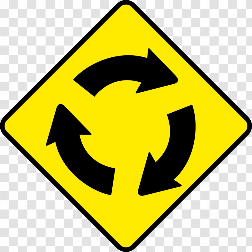 Priority Signs Roundabout Traffic Sign Warning Road - Yellow - Banner Transparent PNG