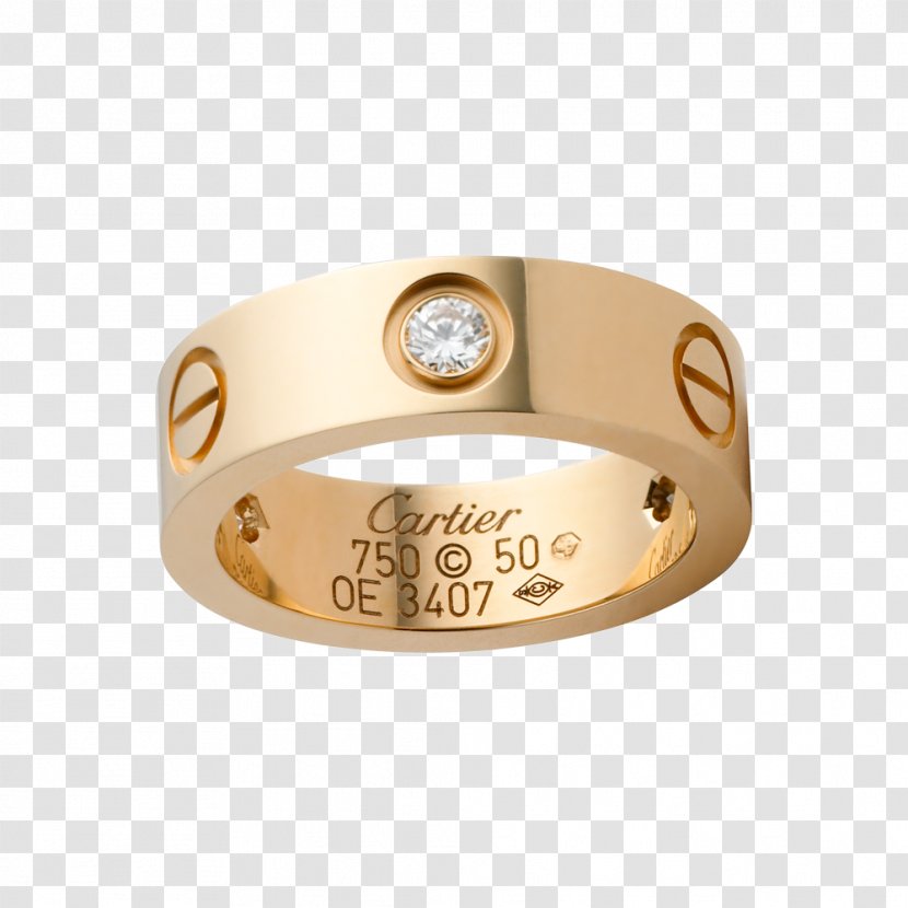 Cartier Ring Love Bracelet Diamond Colored Gold - Wedding - Hermes Transparent PNG