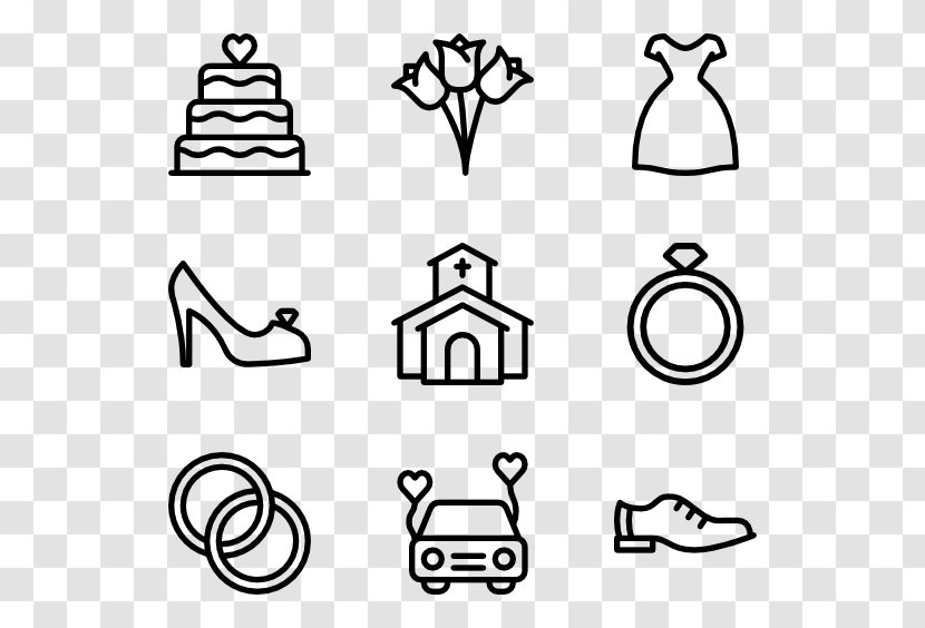 Wedding Clip Art - Black - Pack Transparent PNG