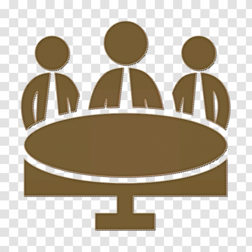 Business People Icon Meeting Icon Business Meeting Group On Circular Table Icon Transparent PNG
