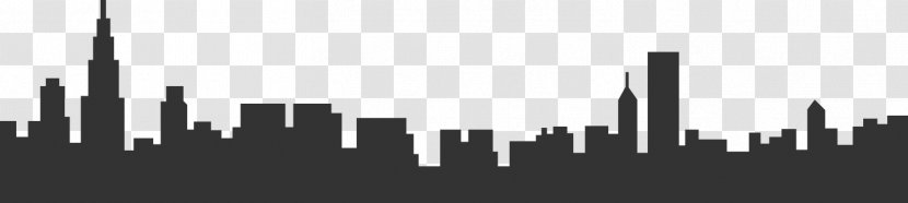 Chicago Skyline Silhouette - Black And White Transparent PNG