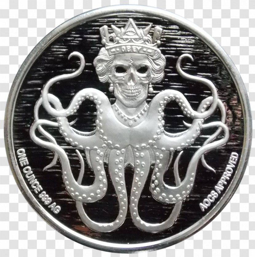 Bitcoin Silver Coin Kraken - Currency - Shield Transparent PNG