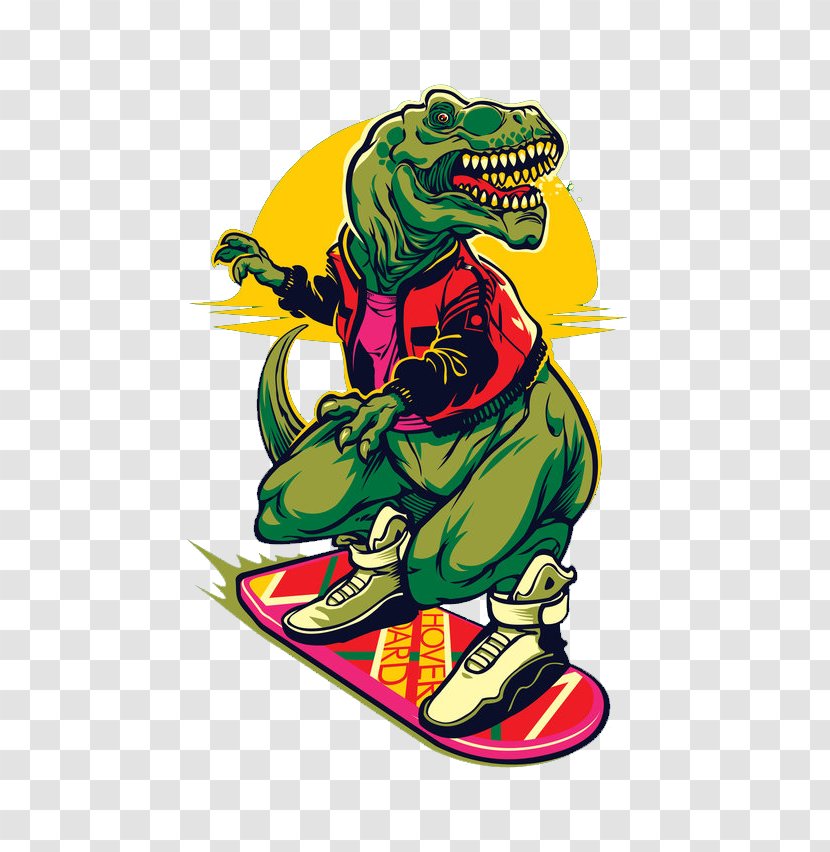 Marty McFly T-Shirt Sticker - Back To The Future Part Ii - Dinosaur Rock Transparent PNG
