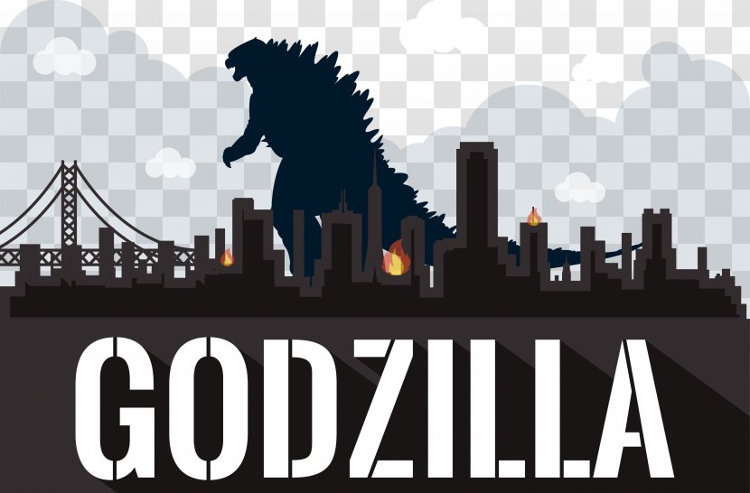 Godzilla Film Poster - Monster Vector Illustration Transparent PNG