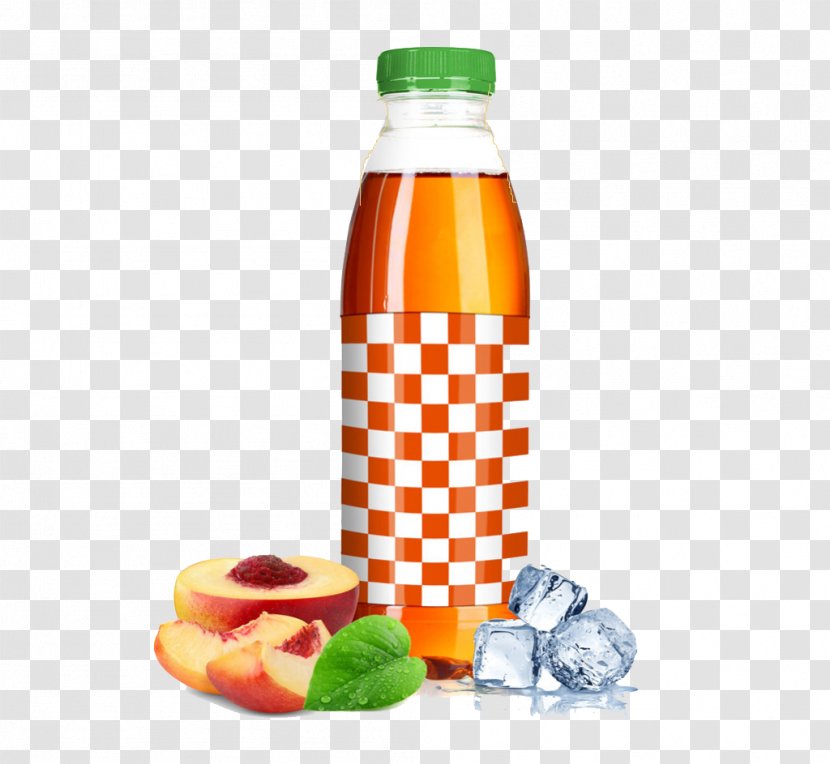 Juice Bottle Drink - Peach In Glass Bottles Transparent PNG