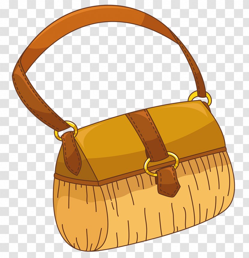 Handbag Cartoon - Woman - Hand-painted Women's Cosmetics Handbags Transparent PNG