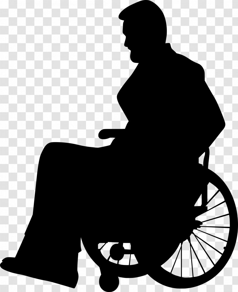 Clip Art Wheelchair Disability Black & White - Image Resolution - MFathersday Background Silhouette Transparent PNG