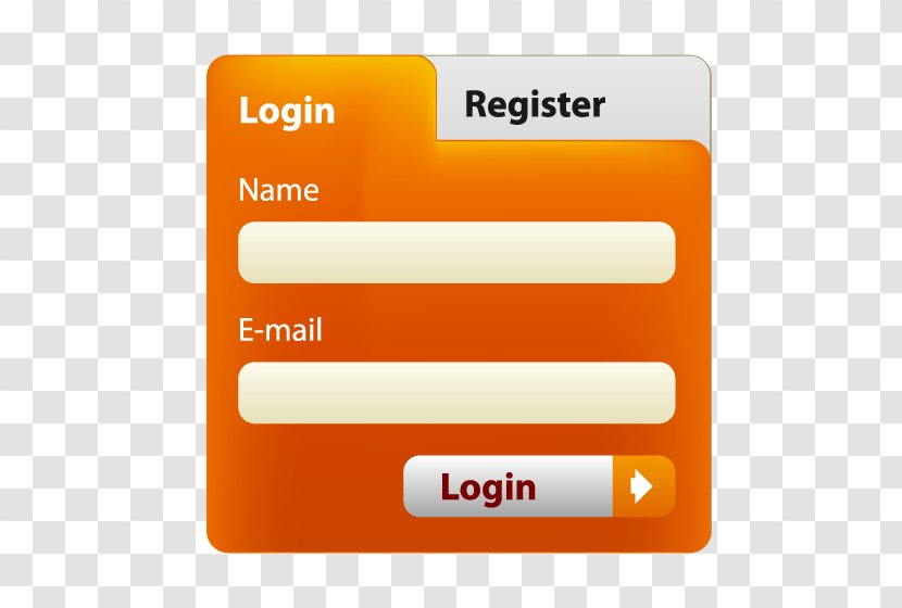 Web Design User Interface Login - Material - Orange Vector Box Transparent PNG