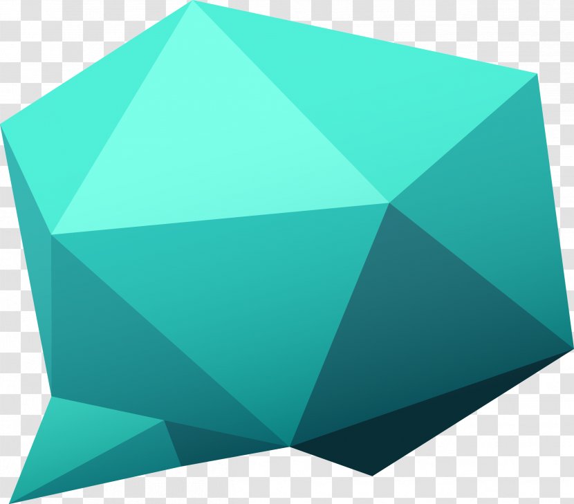 Blue Shape Solid Geometry - Diamond Block Combination Graphics Transparent PNG
