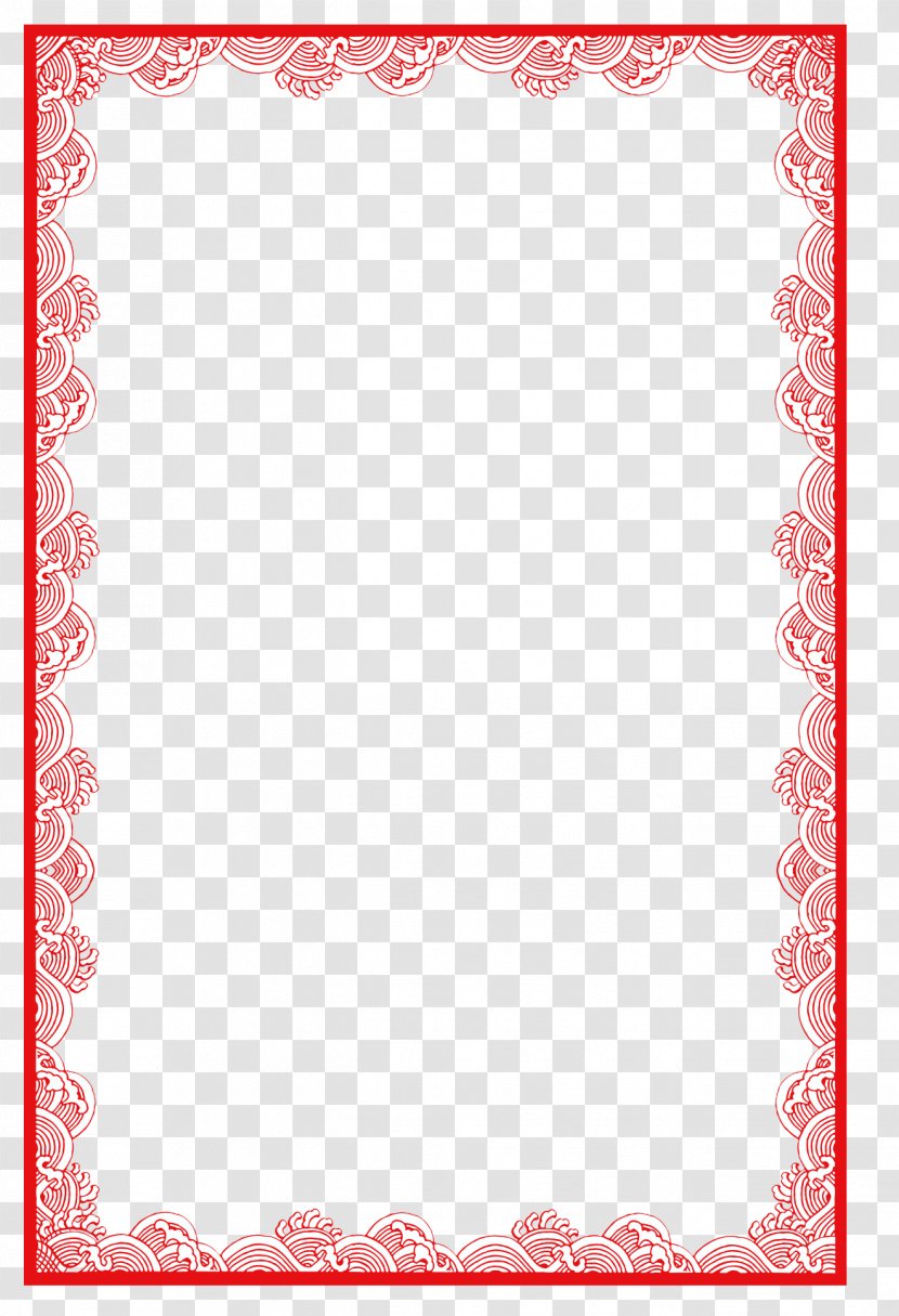 Download Copyright Clip Art - Textile - Red Chinese Border Transparent PNG