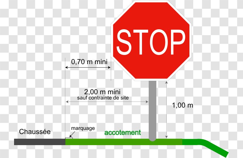 Stop Sign Panneau En France Traffic Code Chaussee Road - Diagram - Text Transparent PNG
