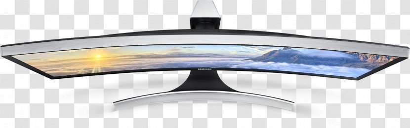 Computer Monitors Television Set Samsung Smart TV Curved Screen - Flat Panel Display - Bed Top View Transparent PNG