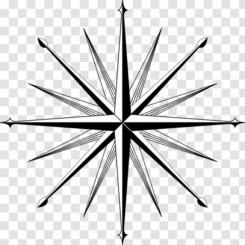 North Compass Rose Points Of The Clip Art - Line Transparent PNG