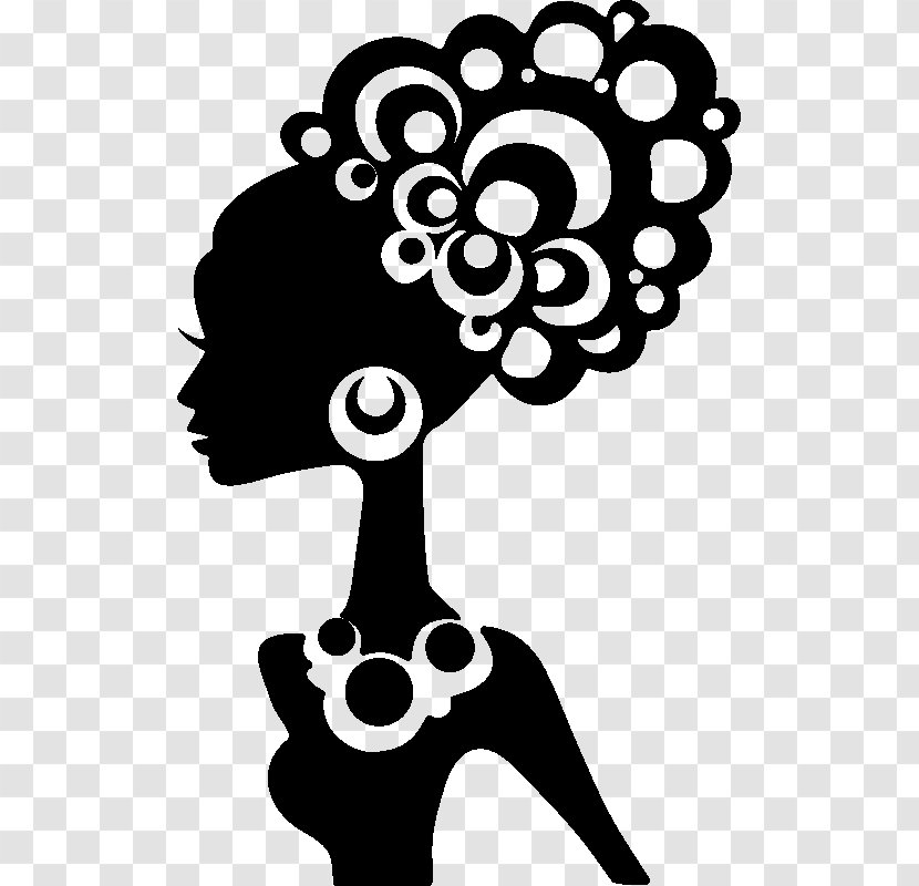 Black Hair Silhouette Afro-textured African American - And White Transparent PNG