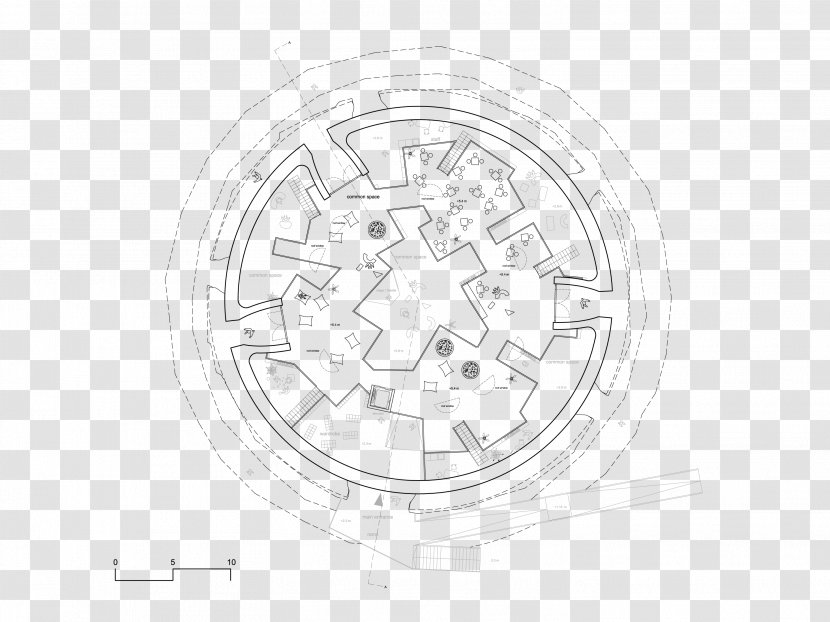Drawing Line Art Circle Sketch - Black And White - Playground Plan Transparent PNG