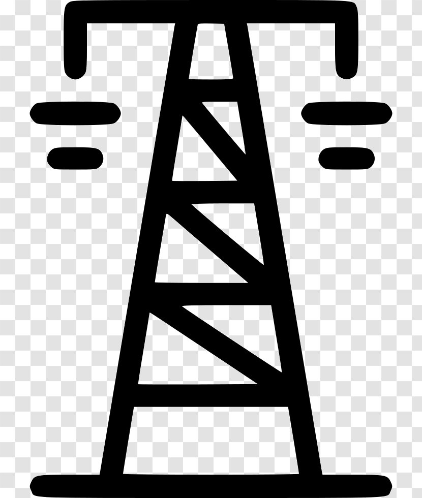 Clip Art Electricity Transmission Tower Iconfinder - Black And White - Elk Peak Sign On Transparent PNG