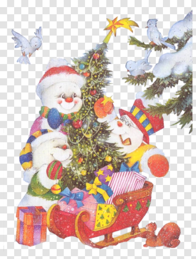 Christmas Tree Santa Claus Ornament New Year - Snowman Transparent PNG