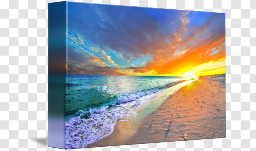Sky Shore Sunset Blue Painting - Beach At Transparent PNG