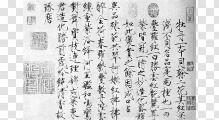 Song Dynasty National Palace Museum 痩金体 Ink Brush Regular Script - Huang Tingjian Transparent PNG