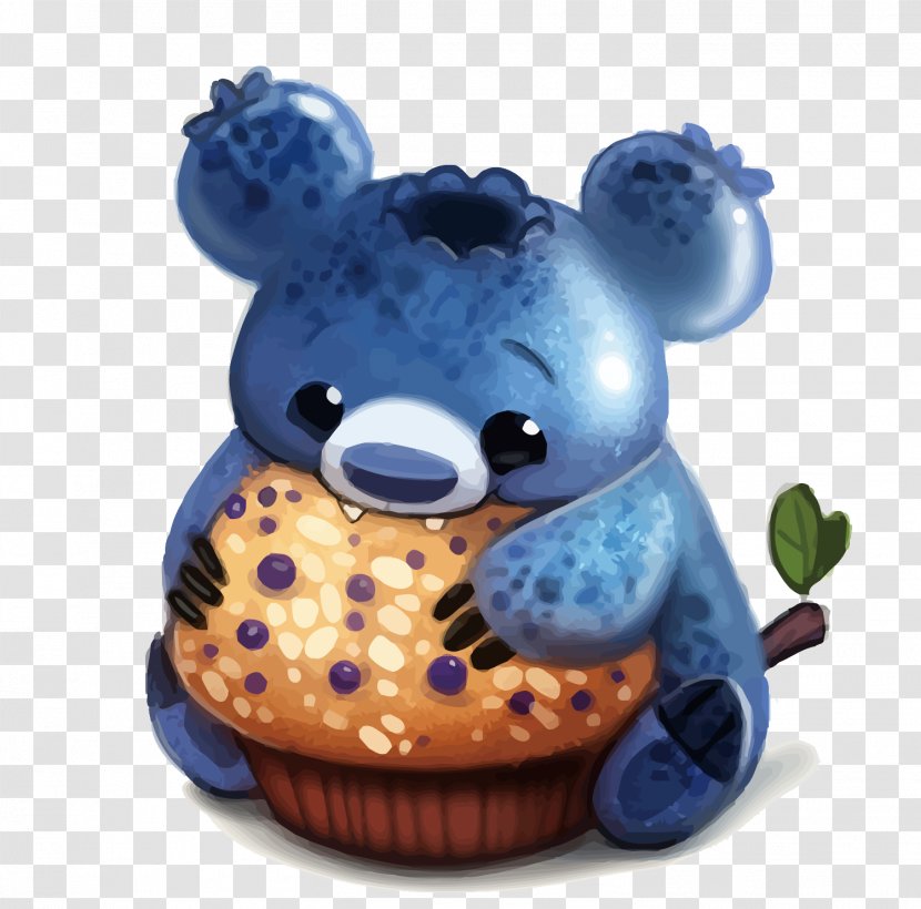 Muffin Drawing DeviantArt Blueberry - Silhouette - Vector Bear Transparent PNG