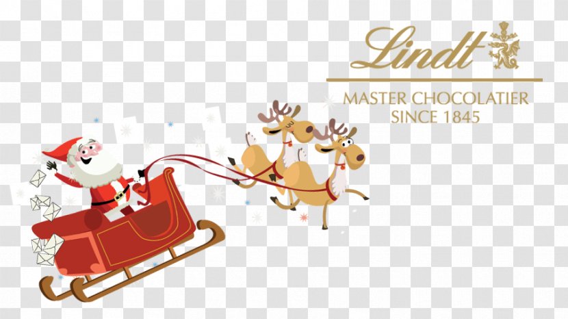Reindeer Lindt Fruit Sensation Orange Pink Grapefruit 150g Santa Claus Chocolate Christmas Ornament - Vertebrate Transparent PNG
