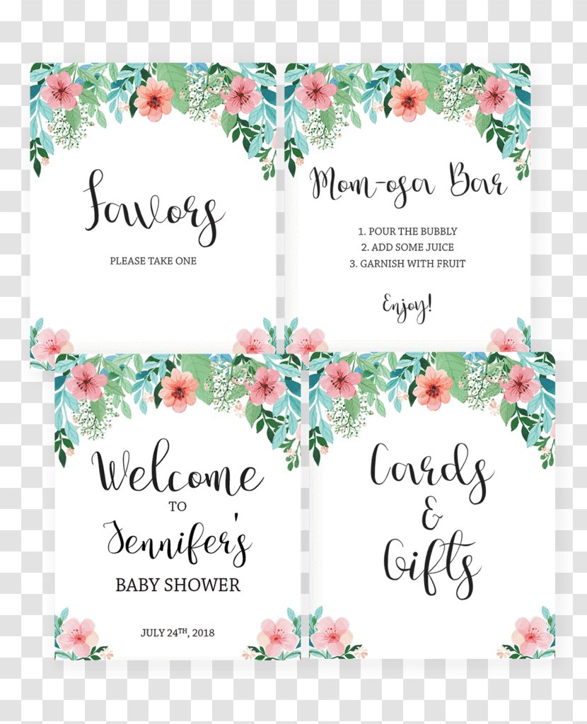 Baby Shower Nursery Party Floral Design Diaper - Floristry - Invitation Transparent PNG