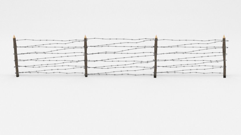 Barbed Wire Fence Obstacle Low Poly CGTrader - Chainlink Fencing - Barbwire Transparent PNG