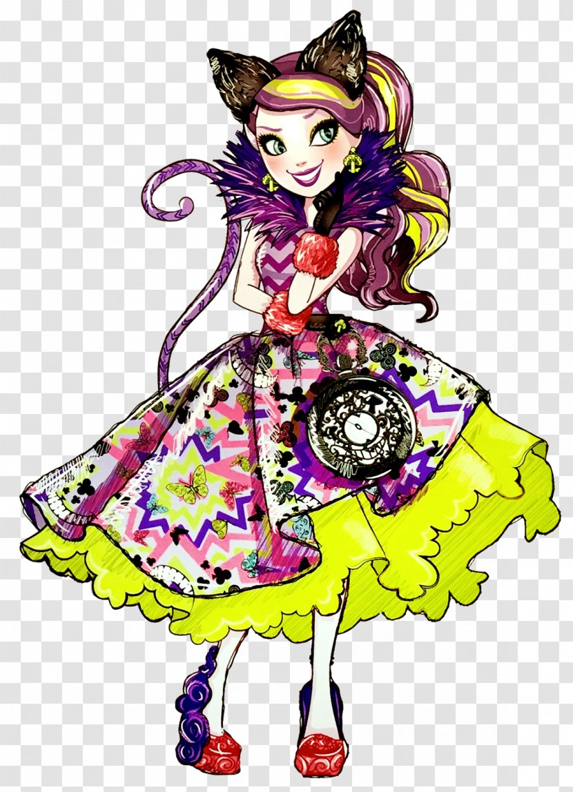 Cheshire Cat Alice's Adventures In Wonderland Ever After High Way Too Kitty Doll Queen - Fictional Character - Evil Coloring Pages Transparent PNG