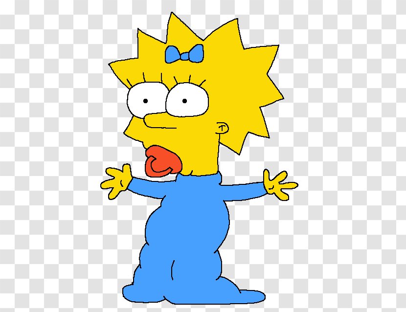 Maggie Simpson Homer Bart Lisa Marge - Yellow - Sucks Pacifier Transparent PNG