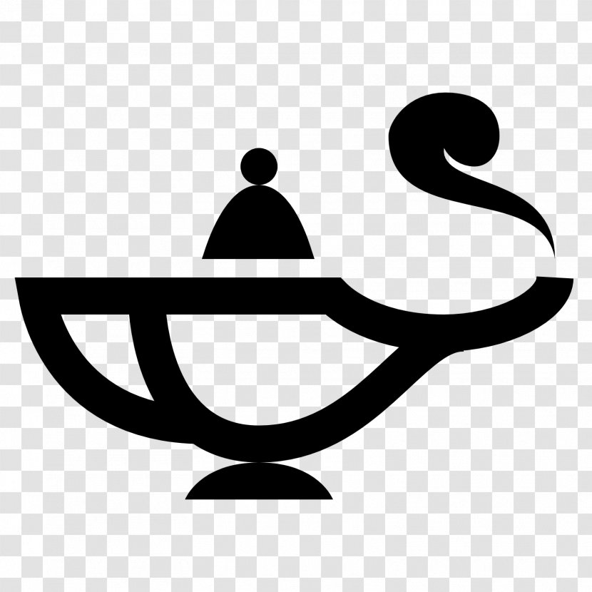 Aladdin Lamp - Black And White Transparent PNG