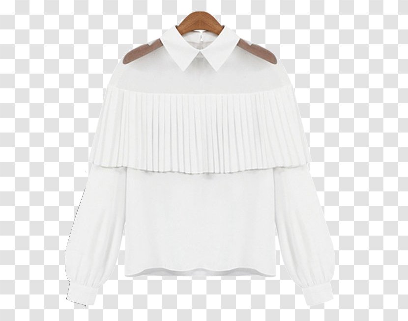 Blouse T-shirt Sleeve Collar Clothing - Shoulder - White Transparent PNG