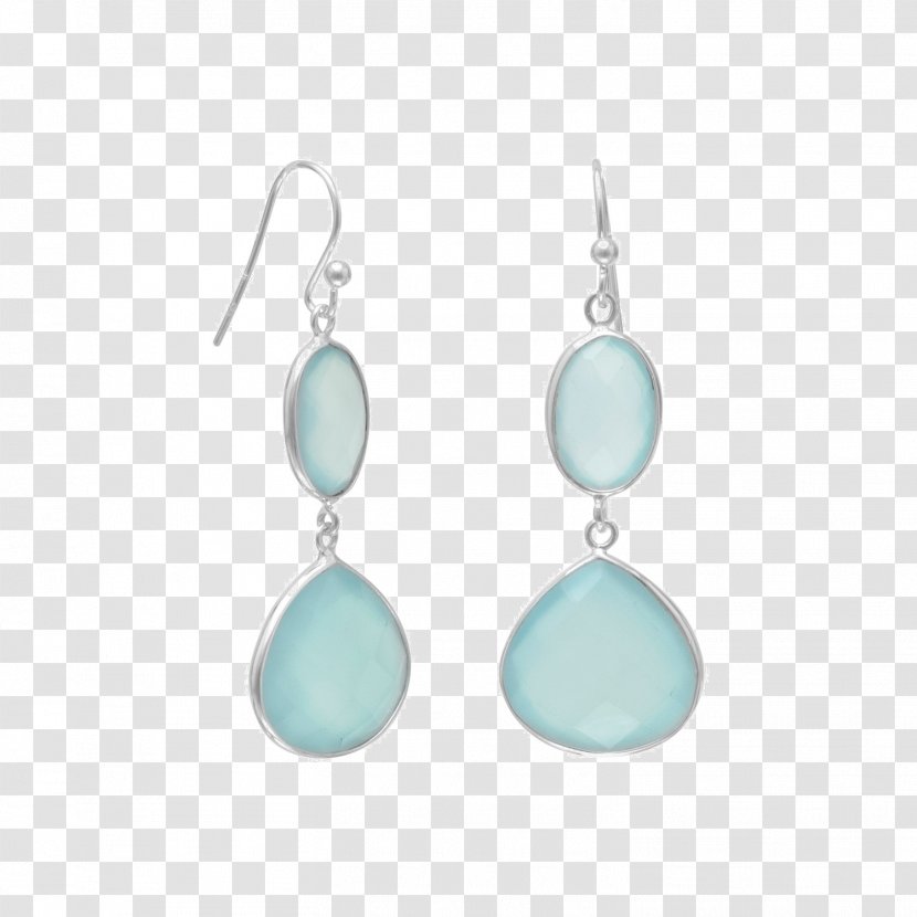 Turquoise Earring Chalcedony Gemstone Sterling Silver - Body Jewelry Transparent PNG