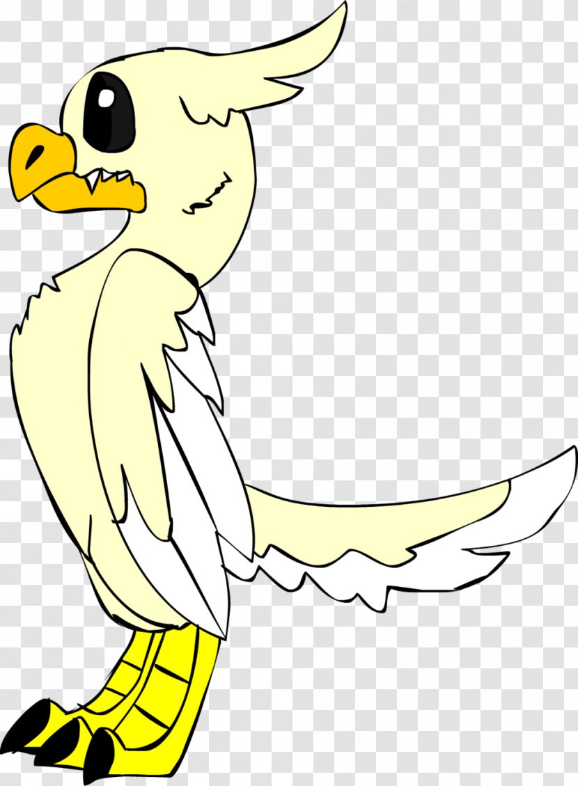 Clip Art Cartoon Line Beak Character - Yellow - Idk Transparent PNG