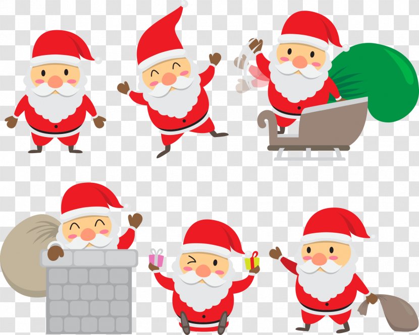 Santa Claus Graphic Design Christmas - Apartment - Cartoon Holding A Gift Transparent PNG