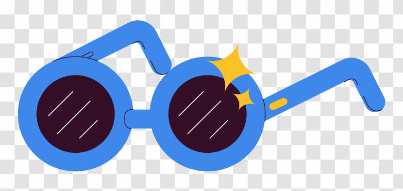 Sunglasses Goggles Logo Cobalt Blue Line Transparent PNG