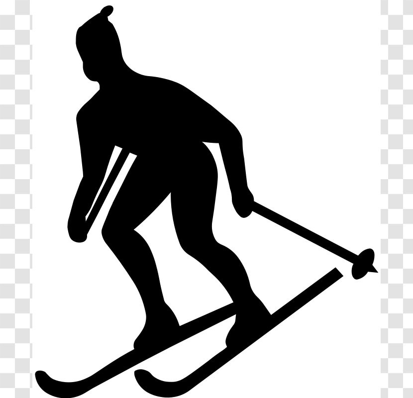 Skiing Silhouette Clip Art - Ice Hockey Clipart Transparent PNG