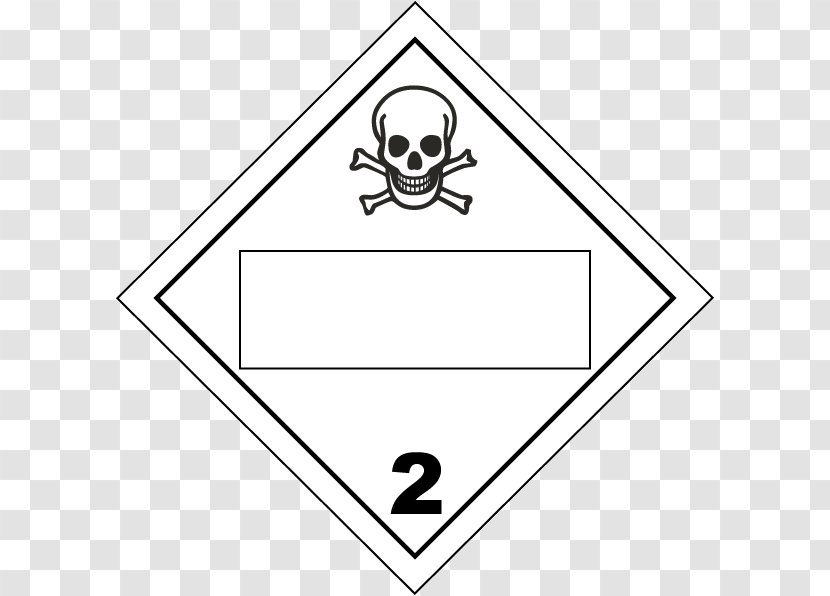 Placard Dangerous Goods HAZMAT Class 2 Gases Toxicity Poison - White - Corrosive Substance Transparent PNG