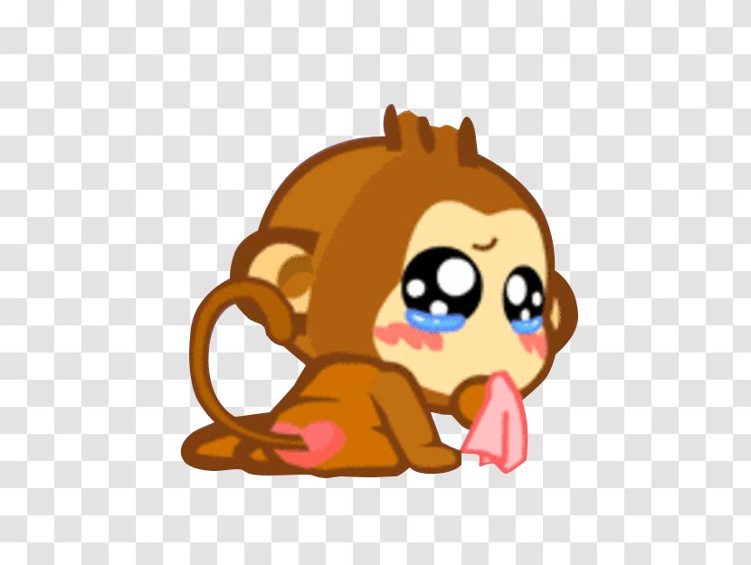 Giphy Sticker Emoticon - Sad Monkey Transparent PNG