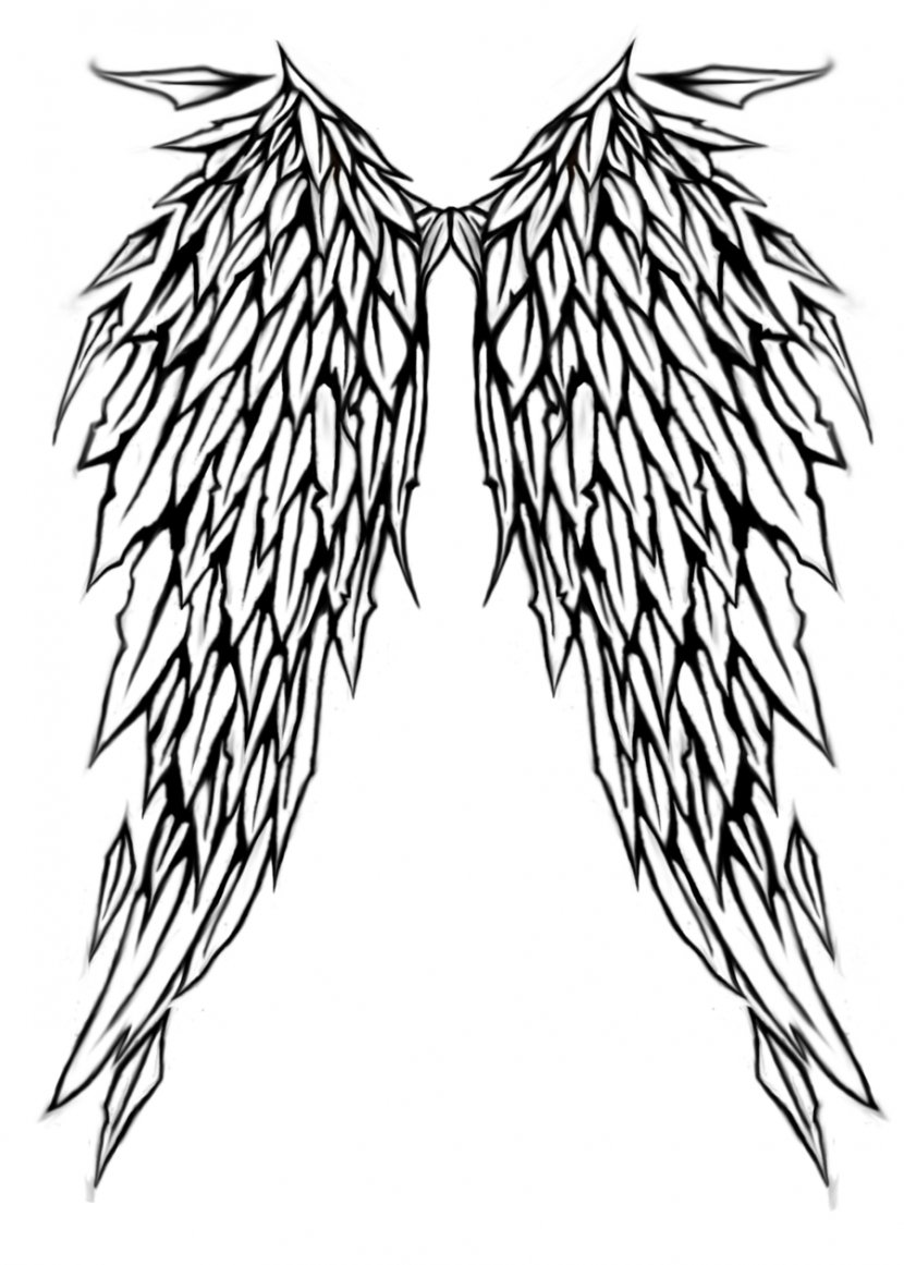 Lower-back Tattoo Angel Wing Flash - Flower - Wings With Halo Drawings Transparent PNG
