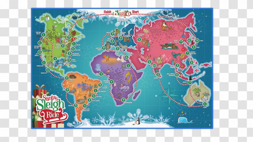 Santa Claus Board Game Map Video - Player - Rides On The Elk Transparent PNG