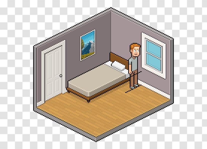 Pixel Art Bedroom Isometric Projection Wall - Window - Italy Visa Transparent PNG