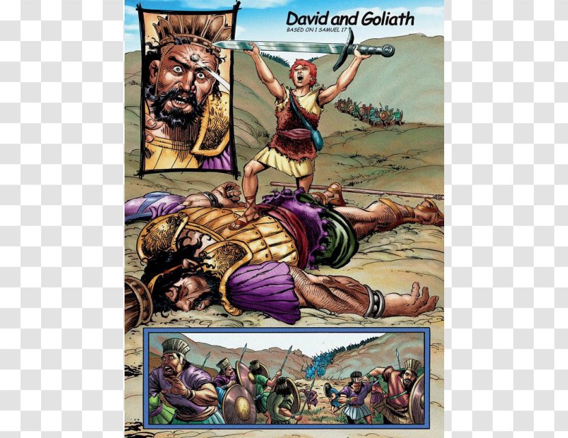 The Action Bible: God's Redemptive Story Comics Psalms - Artist - David And Goliath Transparent PNG