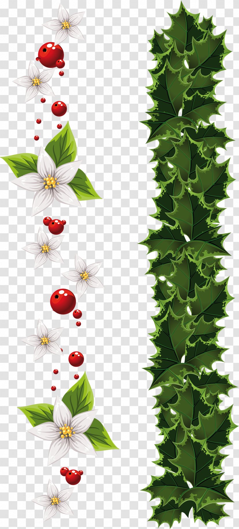 Garland Christmas Decoration Wreath Clip Art - Aquifoliaceae Transparent PNG