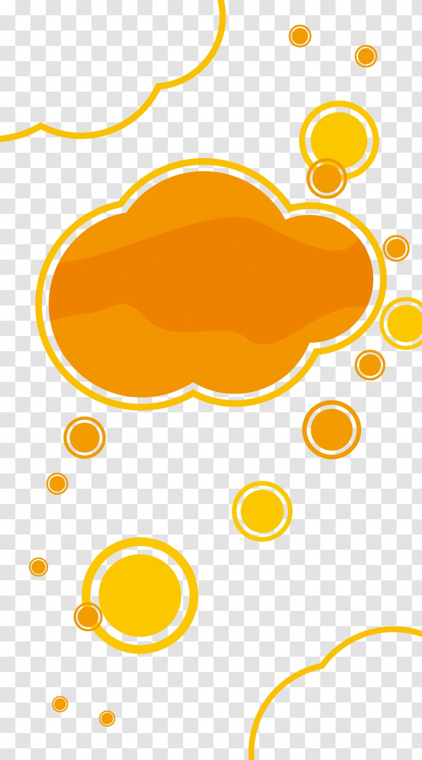 White Clip Art - Cloud - Orange Dots Background Transparent PNG